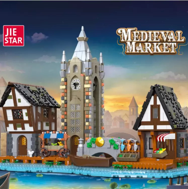 JIESTAR Building Blocks MOC 89150 Castle Market 3335pcs Lighting effect Construction Toy