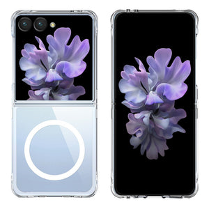 Crystal Clear Transparent Case Cover With Magnetic Ring for Samsung Galaxy