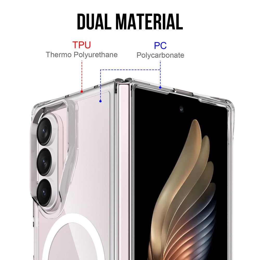 Crystal Clear Transparent Case Cover With Magnetic Ring for Samsung Galaxy