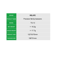 RELIFE ST-13 Anti-static Flat Head Precision Repair Tweezers
