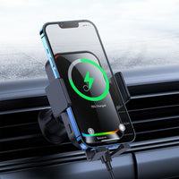 Baseus Halo Car Phone Holder With 15W Induction Charger For A Sheet Of Paper (SUDD000001)-Black
