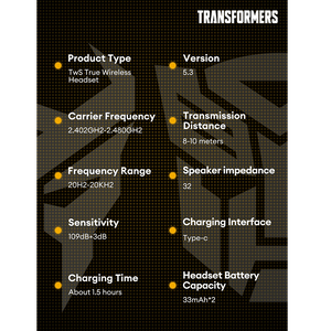 Transformers TF-T06 TWS Bluetooth Earphones