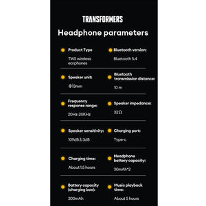 Transformers TF-T31 Bluetooth Earphone Surround Sound