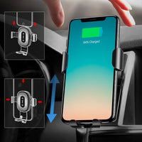 Baseus Wireless Charger Gravity Car Mount Phone Bracket Air Vent Holder + Qi Charger (WXYL-01)-Black
