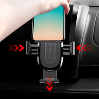 Baseus Wireless Charger Gravity Car Mount Phone Bracket Air Vent Holder + Qi Charger (WXYL-01)-Black
