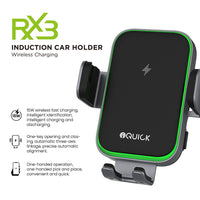 iQuick RX3 15W Wireless Charging Induction Car Holder (IQUICK-X3)-Black
