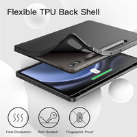 Soft TPU Back Shell Slim Case with Auto Sleep / Wake for Samsung Galaxy Tab S9+ X810 / S9 FE+ X610 / S10+ X820