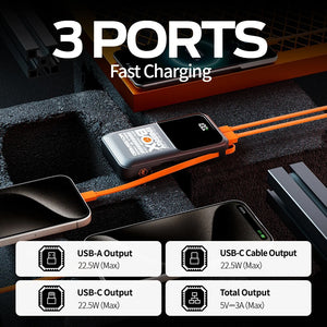 MOVE SPEED F20 Power Bank 20000mAh USB-C Cable 22.5W Max Portable Fast Charging (YSPBF20)