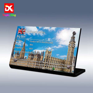 Display King - Acrylic display plaque for Lego Big Ben 10253