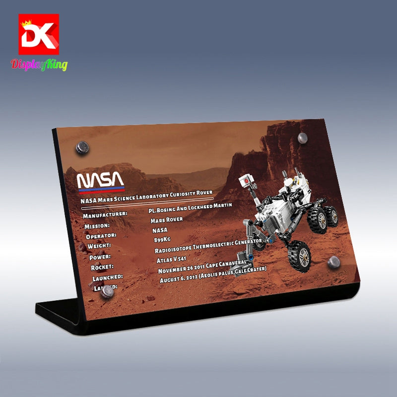 Display King - Display plaque for LEGO NASA Mars Science Laboratory Curiosity Rover 21104