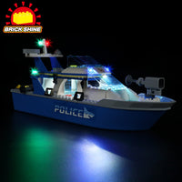 Brick Shine - Light Kit for LEGO® City Police Patrol Boat Building Kit 60277
