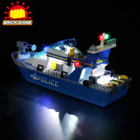 Brick Shine - Light Kit for LEGO® City Police Patrol Boat Building Kit 60277
