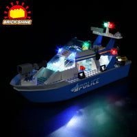 Brick Shine - Light Kit for LEGO® City Police Patrol Boat Building Kit 60277
