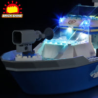 Brick Shine - Light Kit for LEGO® City Police Patrol Boat Building Kit 60277
