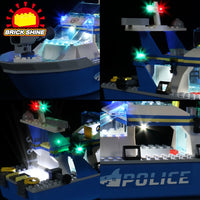 Brick Shine - Light Kit for LEGO® City Police Patrol Boat Building Kit 60277
