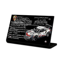 Display plaque for LEGO Porsche 911 RSR 42096
