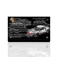 Display plaque for LEGO Porsche 911 RSR 42096