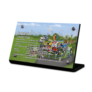 Display plaque for LEGO Creator Fairground Mixer 10244