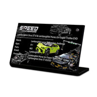 Display plaque for LEGO Lamborghini Urus ST-X & Lamborghini Huracán Super Trofeo EVO 76899
