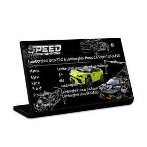 Display plaque for LEGO Lamborghini Urus ST-X & Lamborghini Huracán Super Trofeo EVO 76899