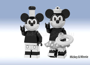 Minifigures Disney couple Characters  - a set of 3 x minifigures